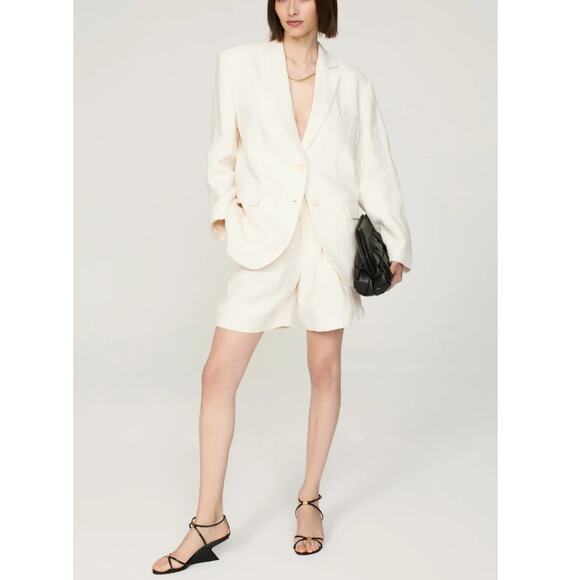 ANINE BING X RTR Women's Eggshell Quinn Oversized Linen Blazer Size XS - Picture 3 of 11